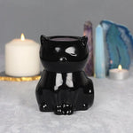 Shiny Black Cat Wax Melt Burner - Oh My Melt