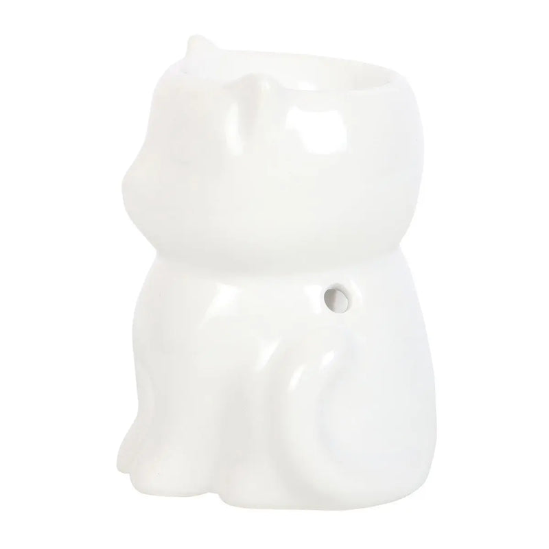 Shiny White Cat Wax Melt Burner - Oh My Melt